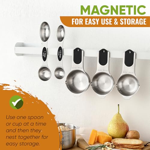 Magnetic Measuring Cups & Spoons Set of 9 with Leveler (9 Count)