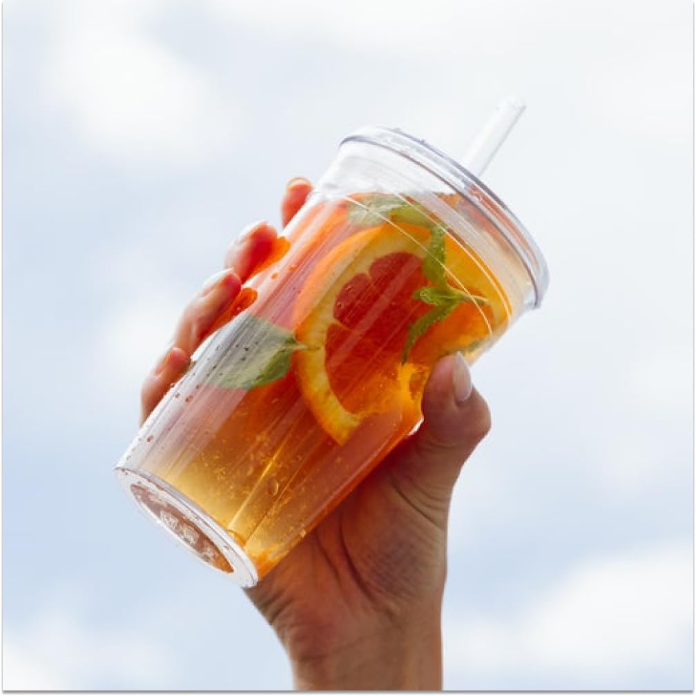 Dishwasher safe clear plastic iced coffee cup