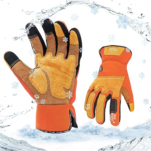 1 Pair Winter Lined Gardening Gloves Men