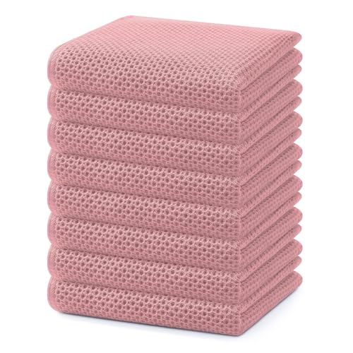 100% Cotton Waffle Weave Kitchen Dish Towels 8 (8 Count)