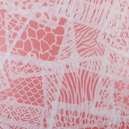 Leopard 5.5x5.5in Cheetah Animal Cow Print Skin Reusable Painting Template Stencils for Cake (16 Count)