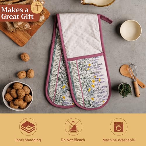 Double Oven Mitts 100% Cotton Double Oven Glove