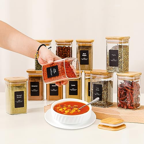 9 Oz Spice Jars with 275 Labels 16 Pack (16 Count)