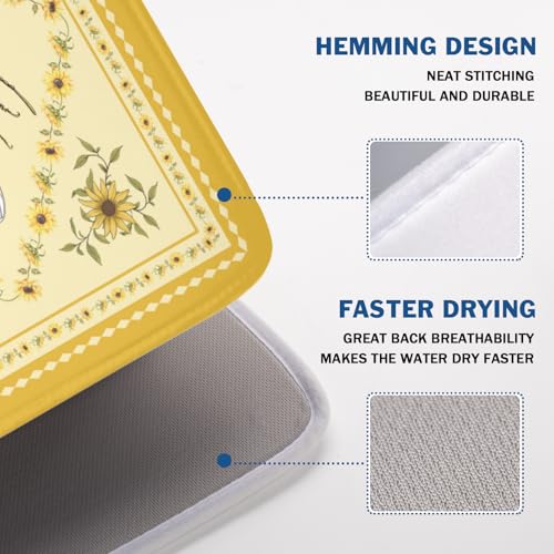 Sunflower Bee Dish Drying Mat