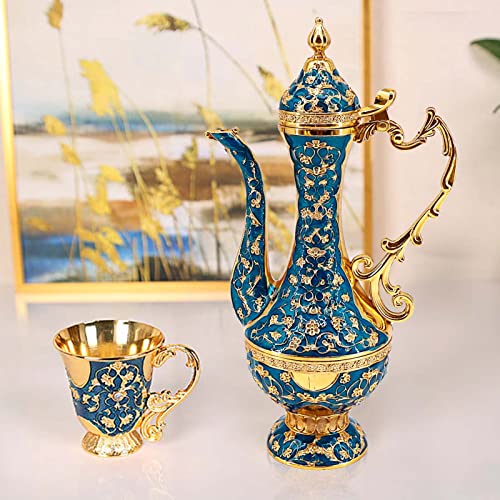 Turkish Tea Coffee Cup and Pot Set Including Teapot