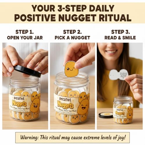 Positive Chicken Nuggets Jar with 60 Affirmation Cards