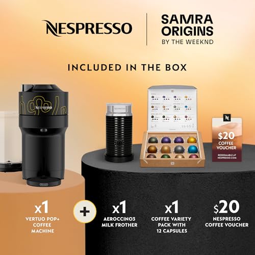 Samra Origins Vertuo Pop+ Coffee Machine with Milk Frother