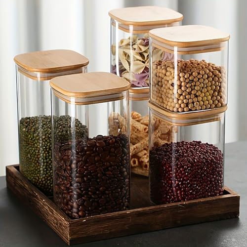 Glass Food Storage Jars with Airtight Lids
