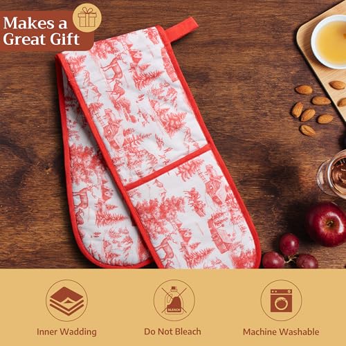 Double Oven Mitts 100% Cotton Double Oven Glove