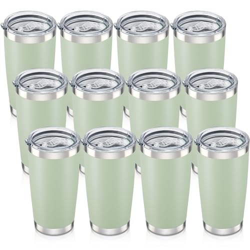 20 oz Tumbler with Lid Stainless Steel Insulated Tumblers Bulk Cups Mug (12 Count)
