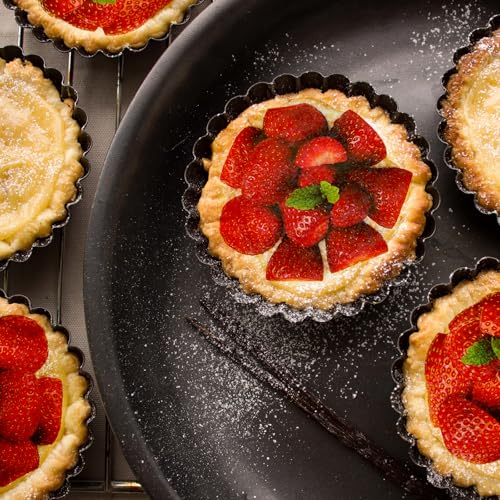 6 Pack Mini Tart Pans 4 Inch with Removable Bottom Round Non (6 Count)