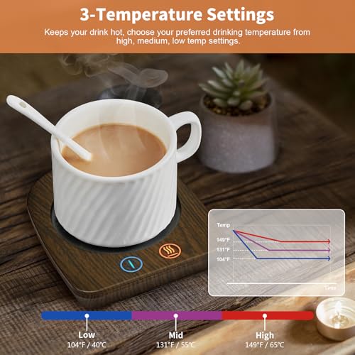Wood Grain Coffee Cup Warmer & Mug Warmer for Desk