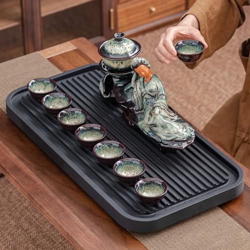 Ceramic Teapot with Infuser Semi Automatic Tea Set Magic Teapot with 8 cups Gradient Color