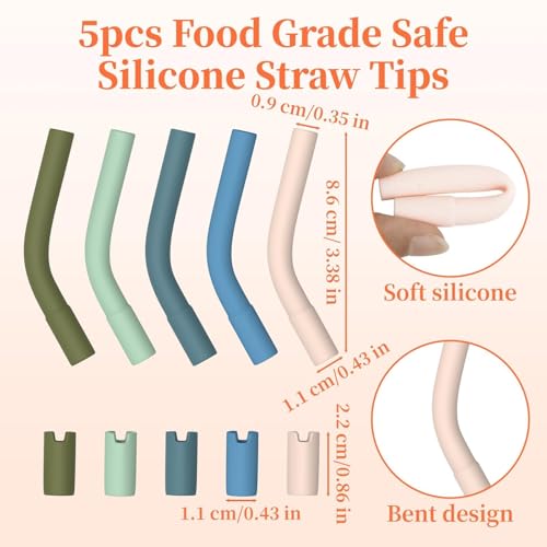 5PCS Silicone Straw Tips for 8 (5 Count)
