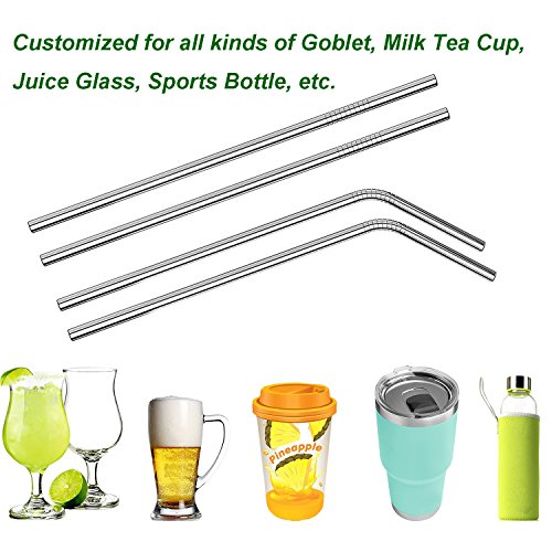 Metal Straws Stainless Steel Reusable Straws Set (4 Count)