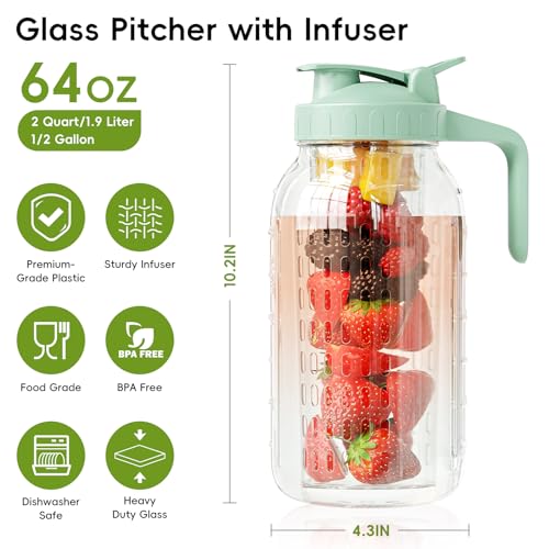 Glass Mason Jar Pitcher