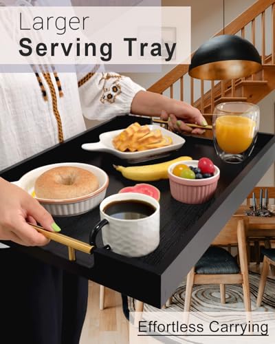 22 Inches Wooden Serving Tray with Handles