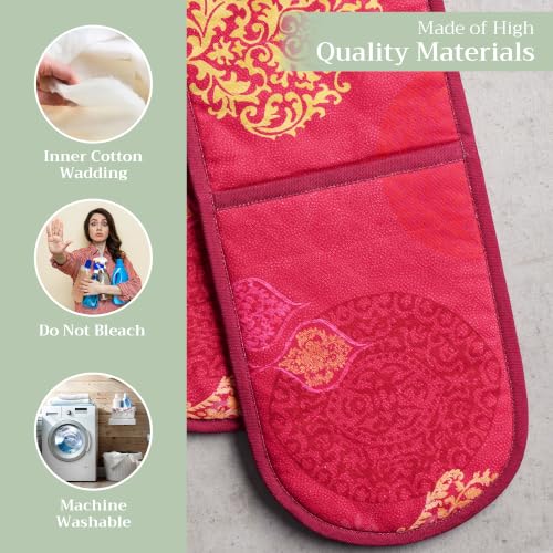 Double Oven Mitts 100% Cotton Double Oven Glove