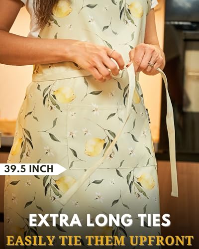 Premium Adjustable Cooking Colored Aprons for Women with Pockets