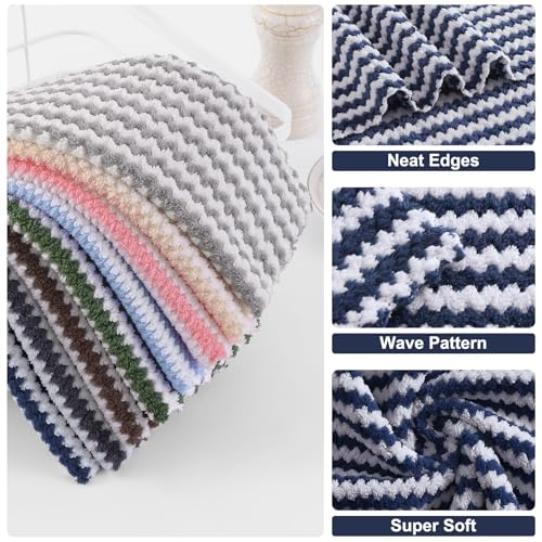 12 Pack Coral Velvet Kitchen Towels (12 Count)
