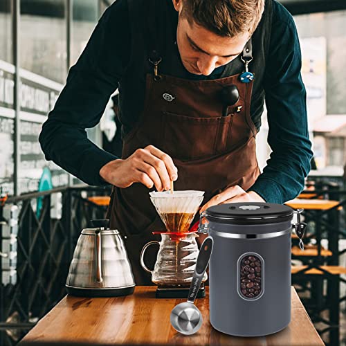 2800ML Coffee Canister with Date Tracker&Transparent Window