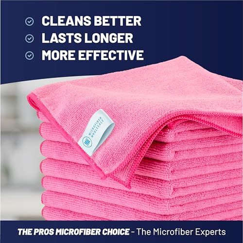 MW Pro Pink Microfiber Cleaning Cloths (12 Count)