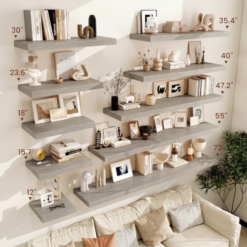 Deep Floating Shelves 55x12” Set of 2 (2 Count)