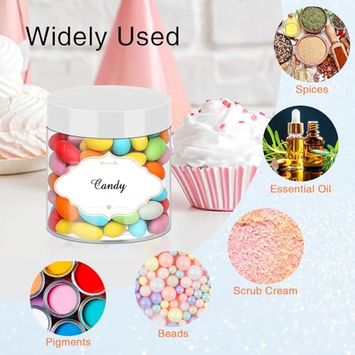 6 OZ Plastic Jars with White Lids (48 Count)