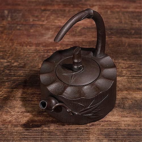 Handmade Cast Iron Teapot Iron Tea Set Gift for Adult Father Mother Family Black 1000ml