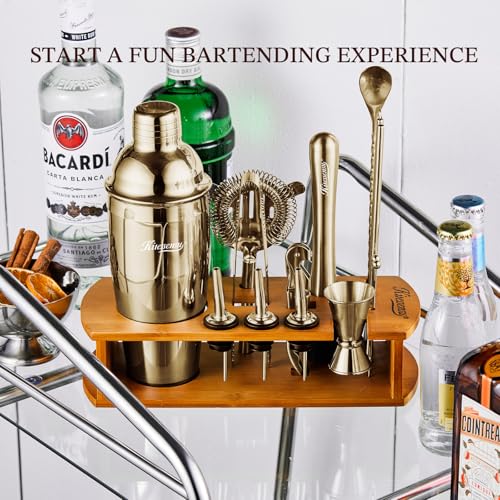 Cocktail Shaker Set Bartender Kit with Stand (15 Count)