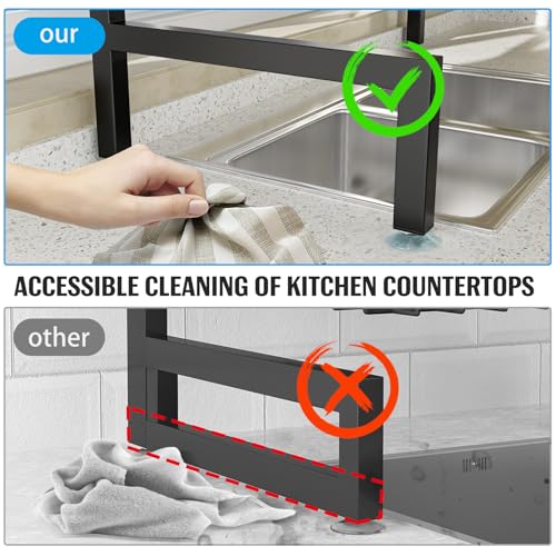 4 Baskets 2 Tier Over The Sink Dish Drying Rack