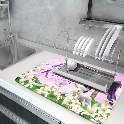 Easter Purple Dish Drying Mat