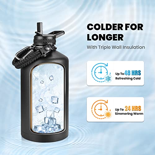 One Gallon Water Bottle Insulated 128 oz 2 Pack (2 Count)