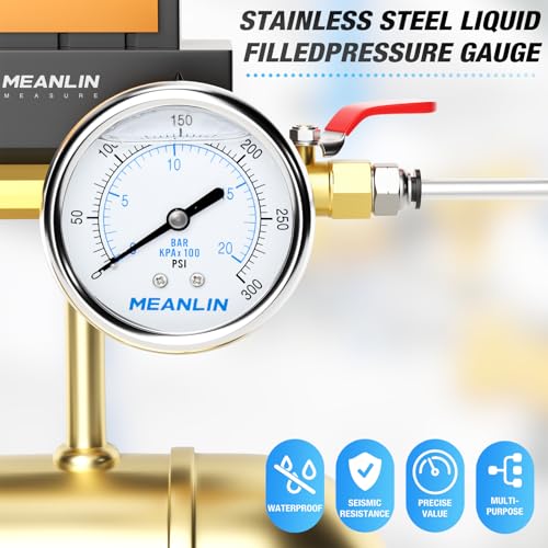 0~300Psi Liquid Filled Pressure Gauge Stainless Steel with 316 Stainless Steel Joint 1