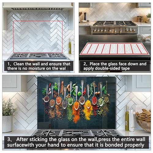 Tempered Glass Backsplash for Kitchen