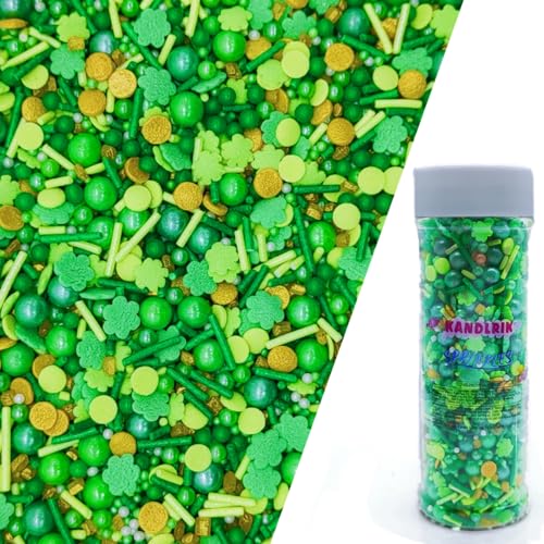 St. Patricks Day Sprinkles Green Series Cake Decorations Topper Edible Themed Sprinkles For Cake Decorations