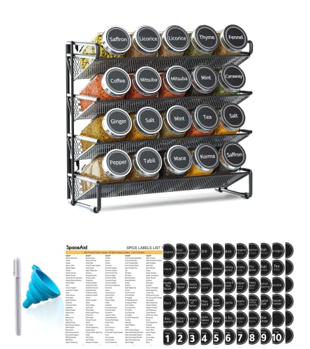 Spice Rack Organizer with 20 Spice Jars (20 Count)
