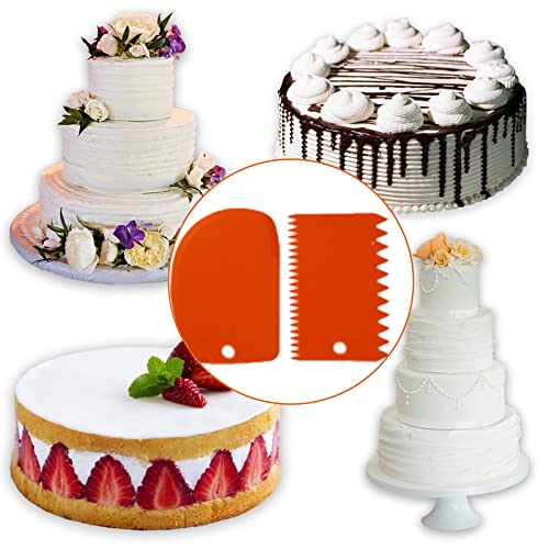 6pcs Cake Scraper Decorating Comb and Icing Smoother Reusable Bread Cream Pizza Cutter (6 Count)
