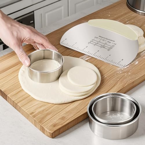 Professional Stainless Steel Dough Cutter and Scraper Combo
