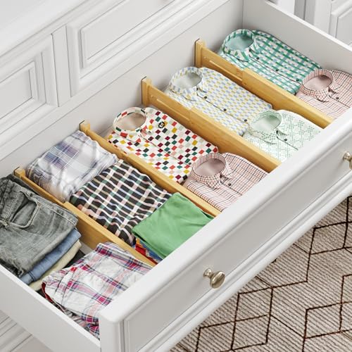 Bamboo Expandable Drawer Dividers (4 Count)