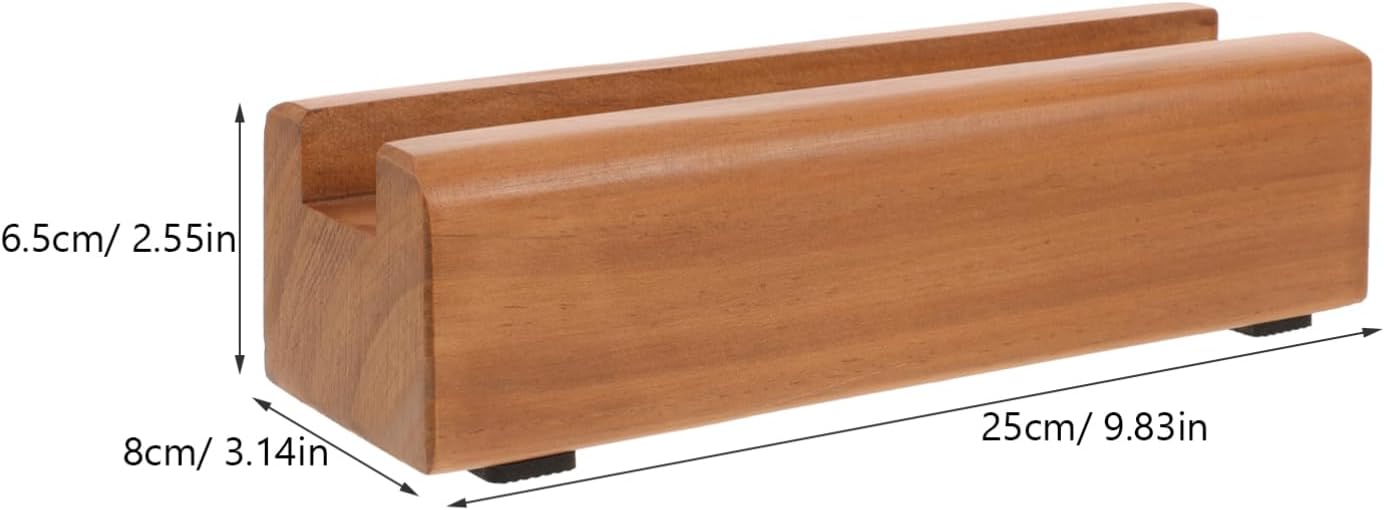 Solid Wood Floor Mirror Stand, Full Length Mirror Base, Heavy Duty Holder, Brown, 9.84 x 3.14 x 2.55 Inch, Non-Slip Support for Mirrors and Frames