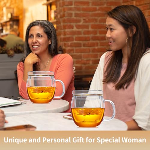 Glass Tea Cup with Infuser and Lid