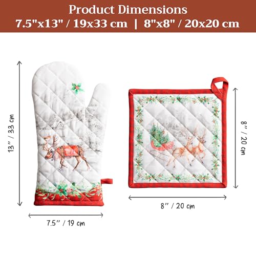 100% Cotton Oven Mitt & Pot Holder Set (2 Count)