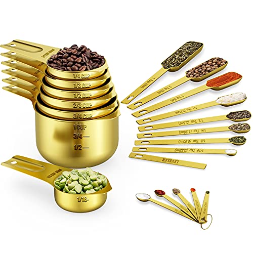 Gold Measuring Cups & Spoons Set of 21