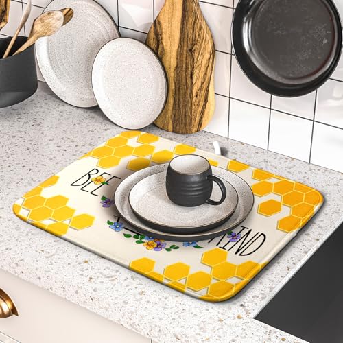 Bee Kind Dish Drying Mat