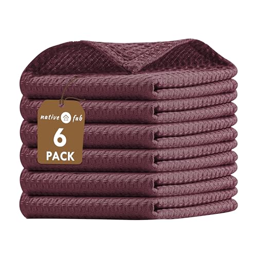 6 Pack Cotton Waffle Dish Cloths (6 Count)