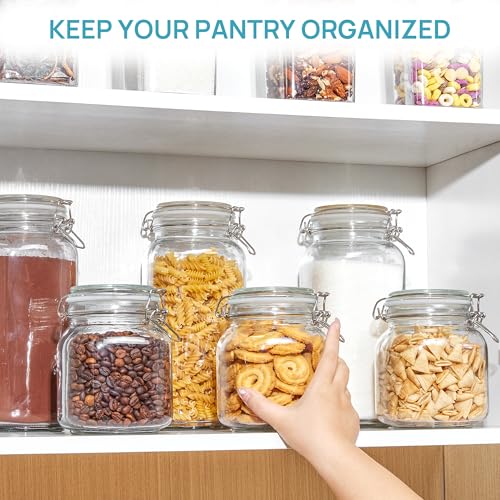 78oz Glass Food Storage Jars with Airtight Clamp Lids (3 Count)