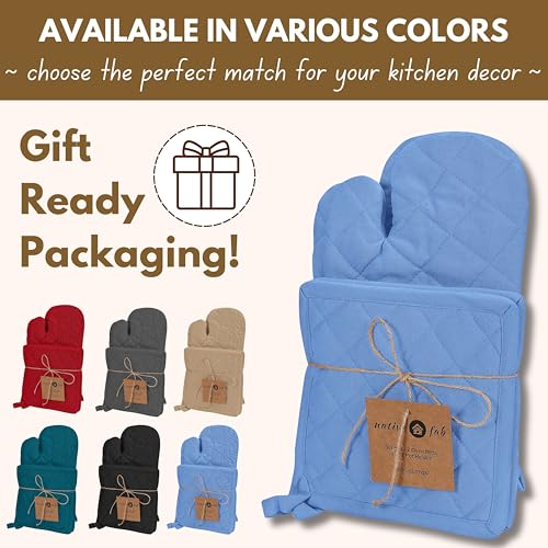 Pot Holders and Oven Mitts Sets for Kitchen Heat Resistant