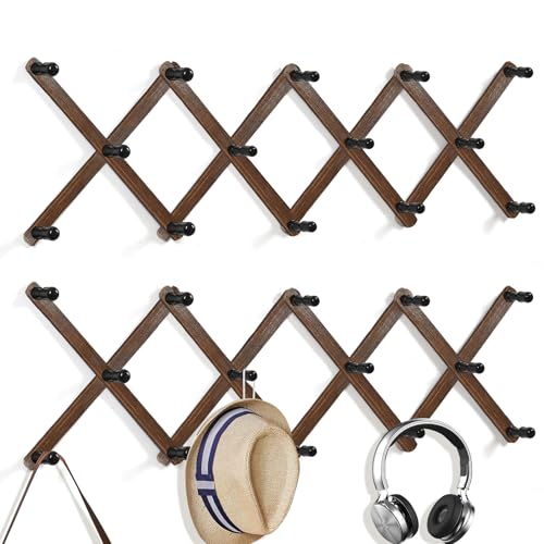 2 Pack Accordion Hat Rack for Wall