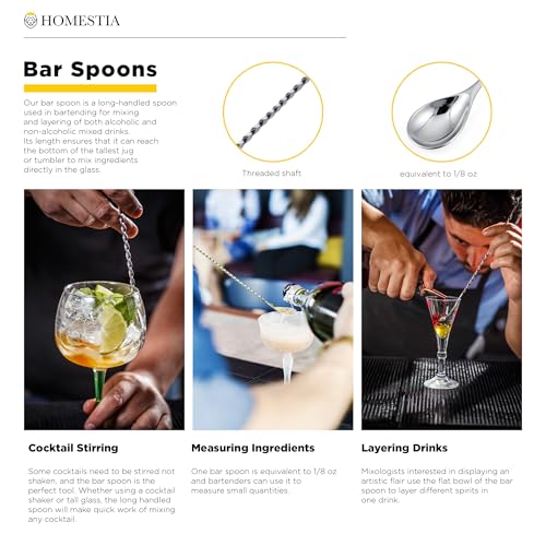 Bar Spoon 12'' Stainless Steel Cocktail Spoon